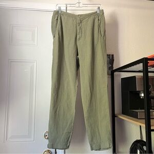 Casual Olive Green Women's Cropped Pants